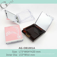 Ретро & привлекательным прямоугольный компактный порошок дело с зеркало AG-OB1001A, AGPM косметической упаковки, пользовательские цвета логотипа